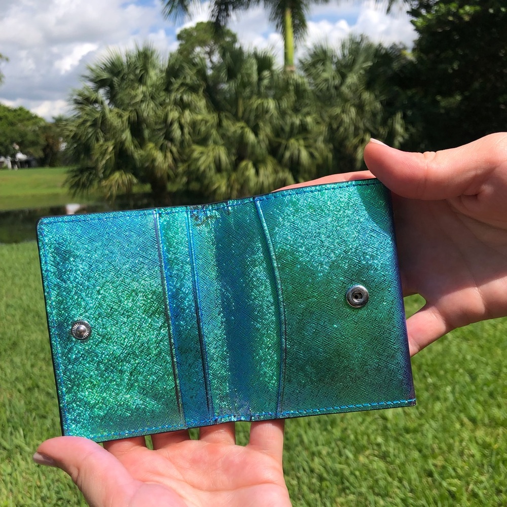 Rebecca Minkoff Blue Green Wallet Card Holder - Picture 3 of 8